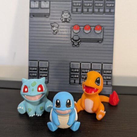 Cute Mini Chibi Pokémon Statues | Gen 1 Starter Bulbasaur, Squirtle & Charmander | Perfect for Collectors and Gifts