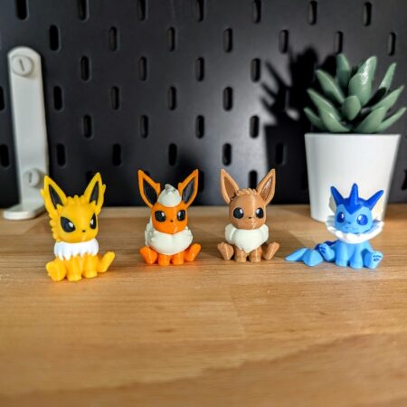 Cute Mini Chibi Gen 1 Eeveelution Set | Pokémon Eevee, Flareon, Vaporeon & Jolteon Collectibles for Fans | Gotta catch em all!