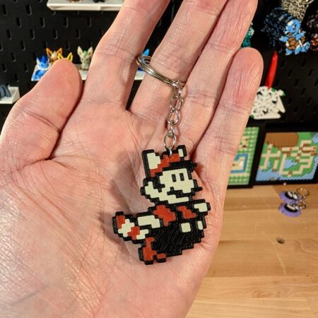 Super Mario 3 Tanooki Mario Keychain - 5cm Multicolor PLA, Collectible Gaming Accessory, Perfect Gift for Mario Fans & Collectors