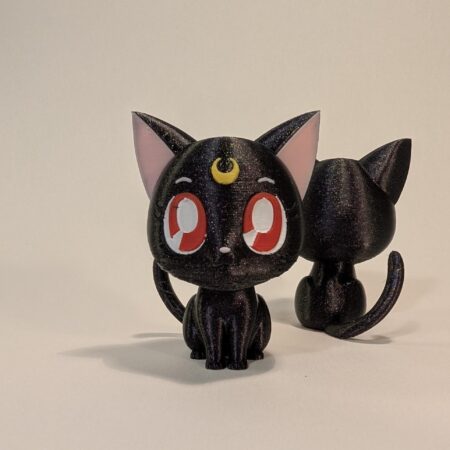 Sailor Moon Luna Statue, Purple glitter Collectible Figure, Cute Home Décor, Anime Merchandise, Gift for Fans & Collectors