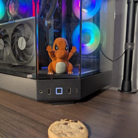 Charmander Figurine |Inspired by #44 Pokémon Card | PC Case Buddy Jealous Charmander | Cute Desk Decor | Gift for Pokémon Fans UPDATED MODEL