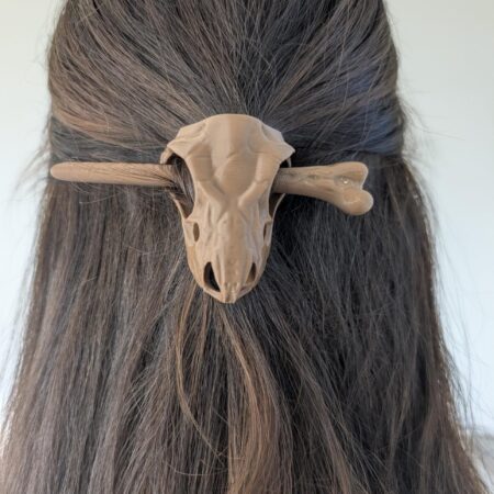 Fantasy Dino T-Rex Skull Hairpin – Prehistoric Hair Accessory for Cosplay, Festivals, LARP, and Fantasy Gatherings