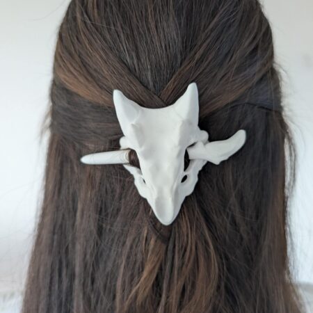 Fantasy Dragon Skull Hairpin – Gothic Medieval Hair Accessory for Cosplay, LARP, Ren Faire, or Witchy Aesthetic Hairstyles
