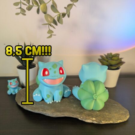 XL | Adorable Chibi Bulbasaur Statue – Gen 1 Starter Pokémon Figurine | Cute Desk or PC Case Décor | Funko-Sized 8,5cm! | Matte Collectible