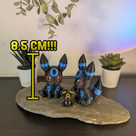 XL | Adorable Shiny Umbreon Chibi Figurine | Cute Matte Finish Eevee Evolution Statue for Desk, Shelf or PC Case Display | Funko sized 8,5cm