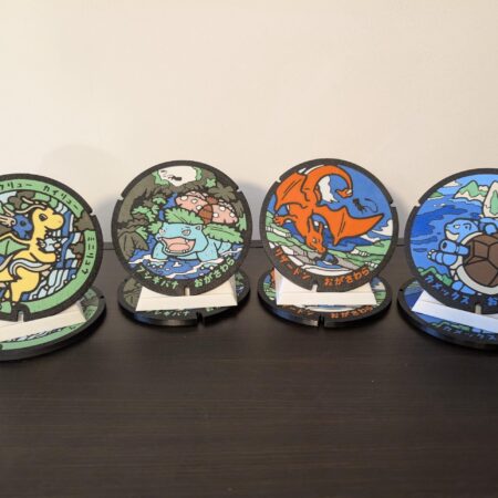 Pokémon Manhole Cover Coaster Set 2 – Premium Collectible Coasters Featuring Venusaur, Charizard, Blastoise & Dragonite Designs
