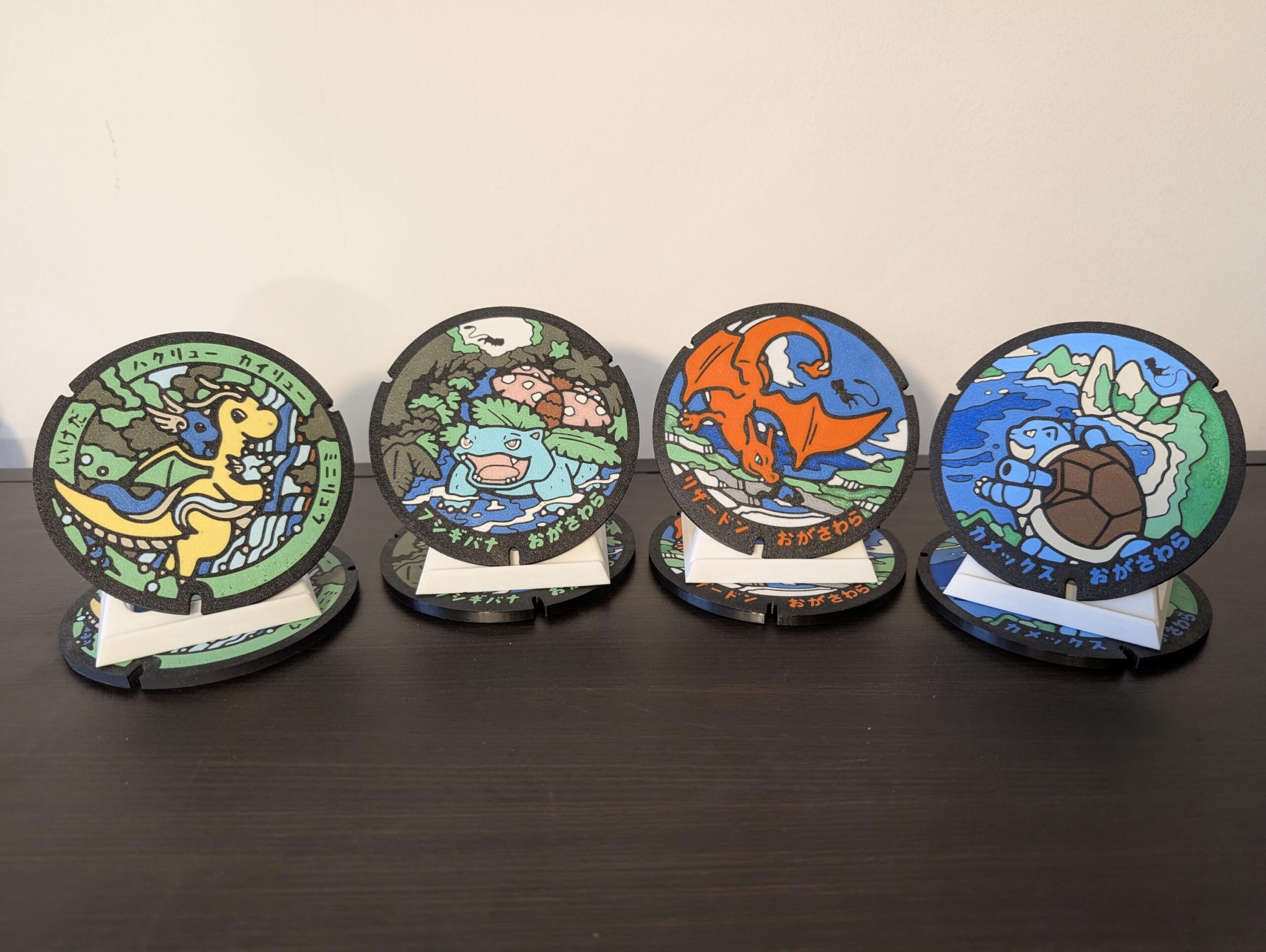 Pokémon Manhole Cover Coaster Set 2 – Premium Collectible Coasters Featuring Venusaur, Charizard, Blastoise & Dragonite Designs